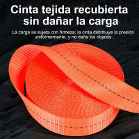 Cinta de Amarre Resistente para Carga,Correa para asegurar objetos / mercancías, Correa de Amarre de Poliéster Reforzada, Alta Resistencia y Protección  - Naranja - details 2