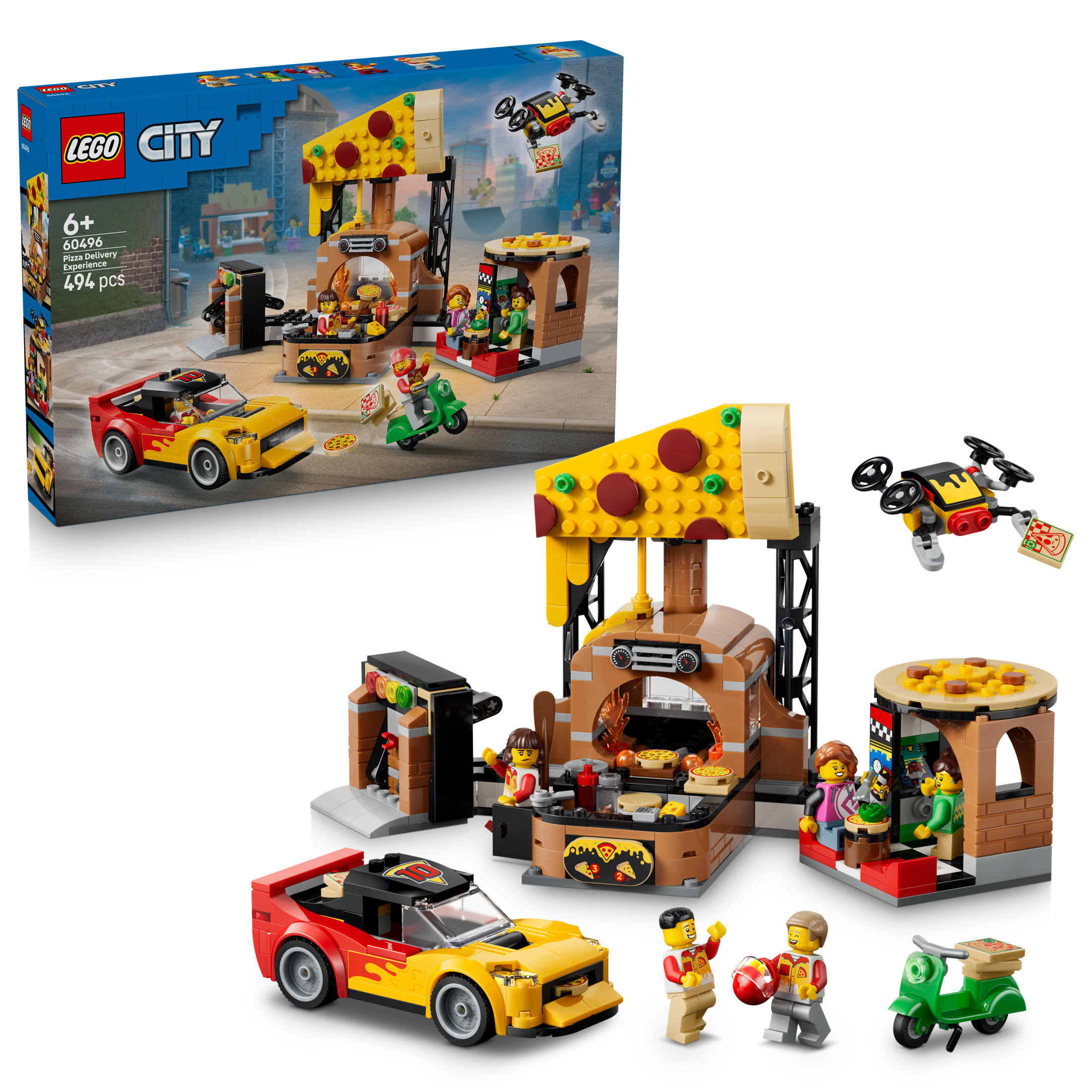 [PREVENTA] LEGO® 60496 City Experiencia de Pizza a Domicilio con Vehículos de Juguete