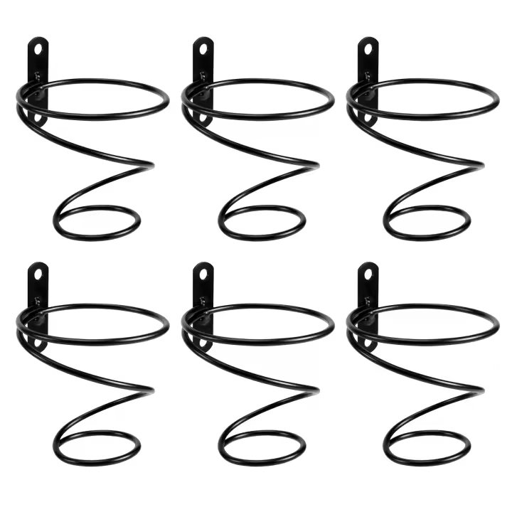 Pack of 6 Wall Mounted Wine Racks - Red Wine Bottle Display Holder with Screws, Metal Hanging Wine Rack Organizer - 1