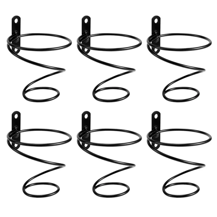 Pack of 6 Wall Mounted Wine Racks - Red Wine Bottle Display Holder with Screws, Metal Hanging Wine Rack Organizer - 1