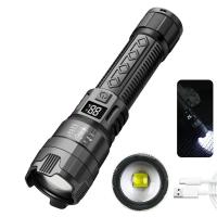 Linterna Táctica LED De Alta Potencia 2000LM Con Pantalla Y Luz USB Para Camping Pesca Emergencias Zoom Luz De Lectura - details 5