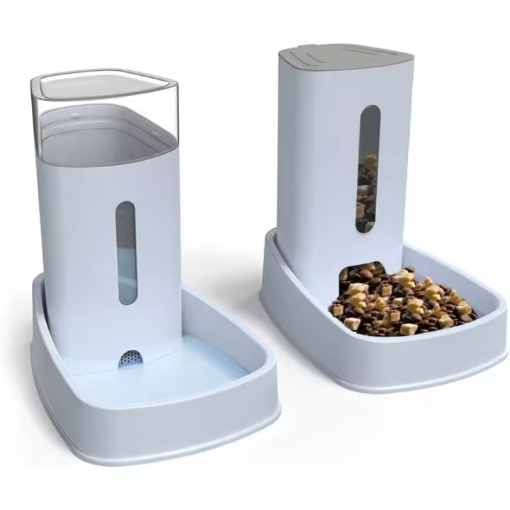 Dispensador Automático de Comida y Agua 3.8L (2 Piezas), Alimentador y Bebidor para Gatos/Perros - 1