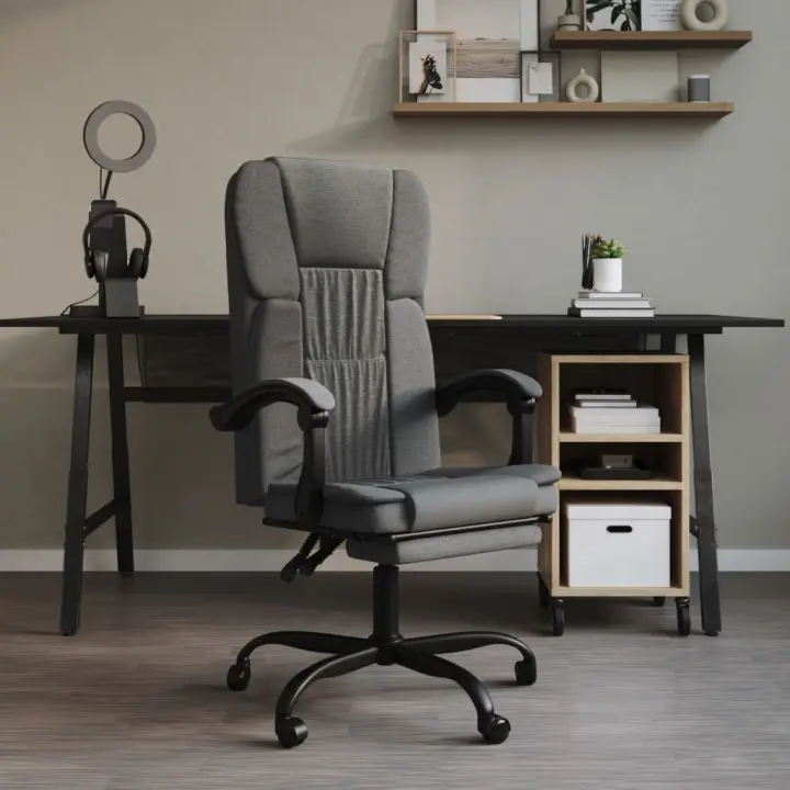 Silla de Oficina reclinable de Tela Dark Gris - 1