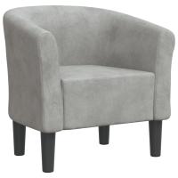 vidaXL Sillón de terciopelo Gris claro, Gris oscuro, Negro Sillon Dormitorio Sillon Comodos Silla Relax Sillón Sofá - details 0