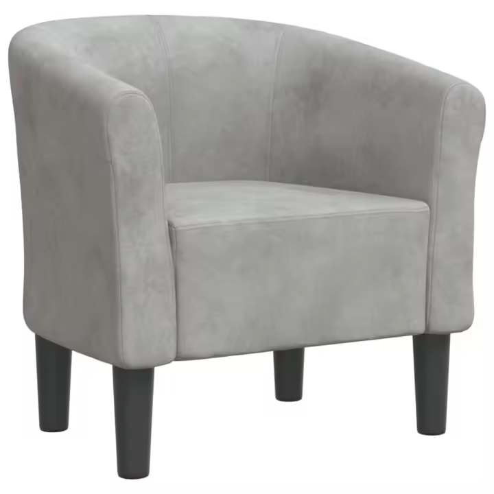vidaXL Sillón de terciopelo Gris claro, Gris oscuro, Negro Sillon Dormitorio Sillon Comodos Silla Relax Sillón Sofá - 1