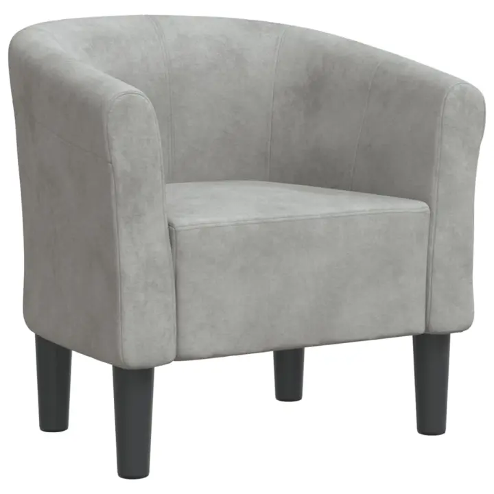 vidaXL Sillón de terciopelo Gris claro, Gris oscuro, Negro Sillon Dormitorio Sillon Comodos Silla Relax Sillón Sofá - 1