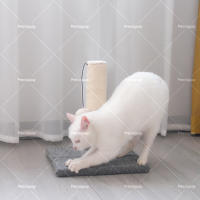 Rascador para gatos, rascador con bolas de peluche y hierba gatera, rascador de cartón para montar en la pared, juguete para gatos para proteger muebles, color blanco - details 4