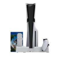 Soporte Vertical Multifunction para PS5/PS5 Slim/PS5 Pro | Base Refrigeración Activa 3 Velocidades + 5 Puertos USB 3,0 | Almacena 14 Juguetes Físicos y Discos Blu-ray | Carga Dual de Mandos Inalámbricos | Certificación oficial de compatibilidad total - details 2