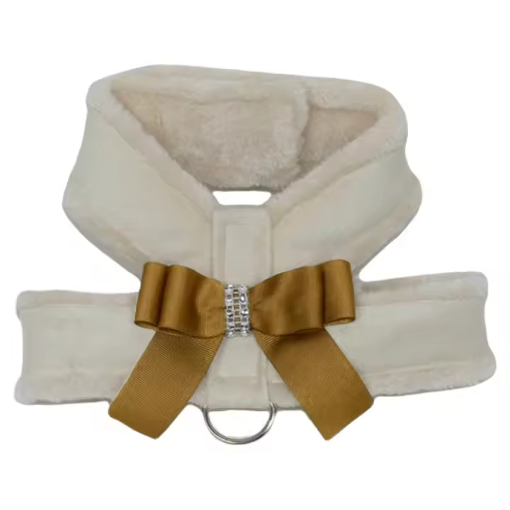 Arnés para Perro Pequeño Brillo de Ocre Blanco y Rojo - Ajustable y Confortable - Ideal para Paseos - 1