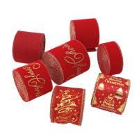 Cinta De Navidad De 2M De Largo Roja Y Verde Con Borde Metálico Para Artesanías Y Flores De Navidad Cinta De Organza De Poliéster Y Nylon - details 2