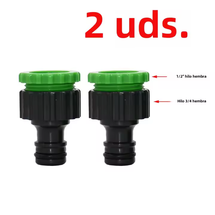 2Pcs Adaptador De Conexión Rápida Con Conector Barbado De 1/4 (ID 4mm) O 3/8'' (8mm) Para Riego Del Jardín Herramientas De Jardinería - 1