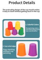 Juego Educativo Montessori Mini Pila De Copas Con Cartas Para Niños Cognición De Colores Entrenamiento De Lógica Juguete Inteligente - details 12