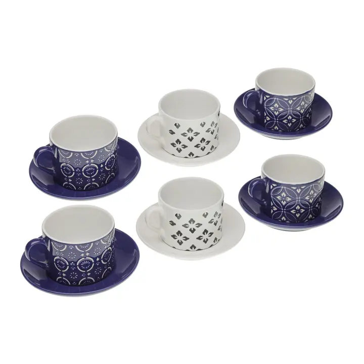 set 6 tazas tí‰ c/plato regina - 1