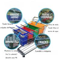 4 Bolsas para comprar en el supermercado, bolsas para colocar en el carro de la compra reutilizables y plegables - details 1