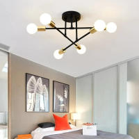Lámpara Colgante Minimalista Nórdica LED Para Habitaciones Y Salones En Negro Y Oro Decoración De Iluminación Ajustable - details 3