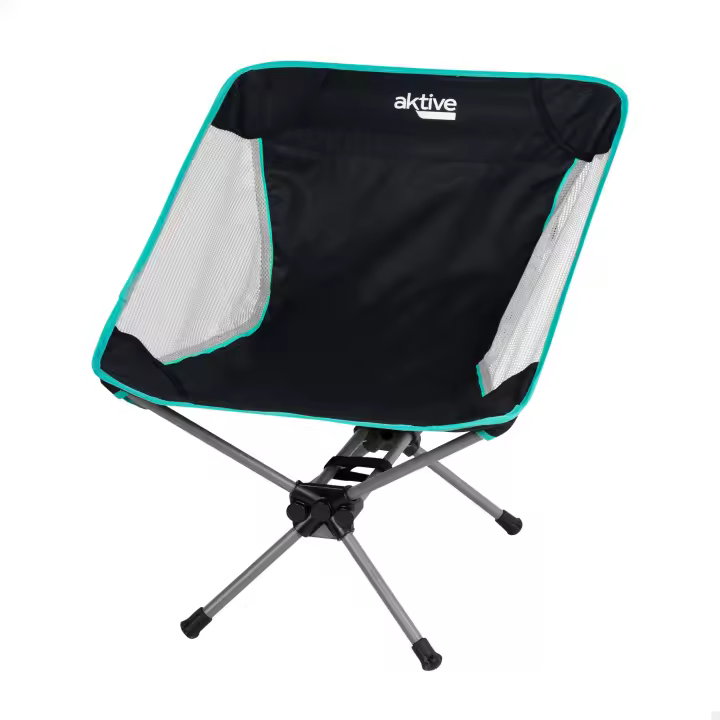 Aktive - Silla de camping plegable, cómoda y resistente, plegado compacto, estructura de acero y tejido poliéster, máx.110 kg, 58x46x66 cm, con topes antideslizantes, incluye bolsa de transporte, multiuso, sillas de camping - 1
