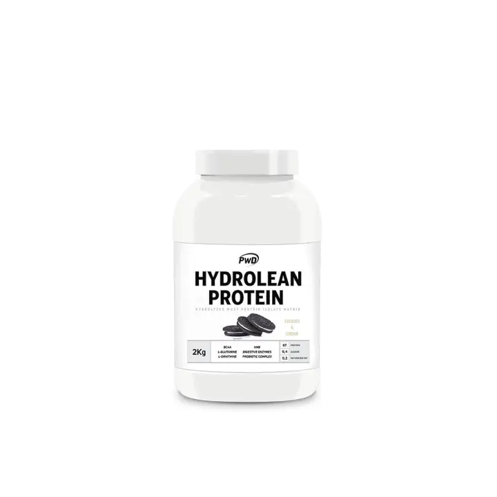 Proteína Hydrolean Cookies & Cream | PWD Nutrition 1KG - 2KG Suplemento ideal para tus necesidades fitness en un delicioso sabor a Cookies & Cream - 1