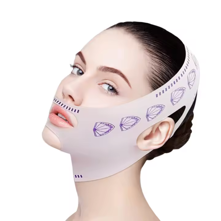Máscara De Levantamiento Facial V Transpirable Reductor De Doble Mentón Bandaje Antiarrugas Para Forma De Rostro V-Line - 1