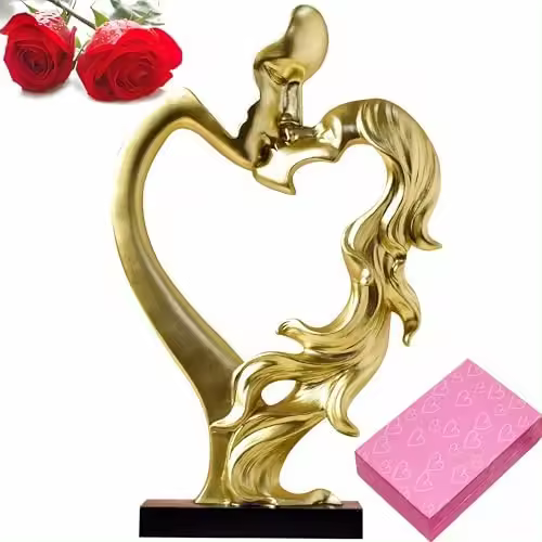 Esculturas de pareja con amor en realidad, escultura de besos para aniversario, cumpleaños, regalos de San Valentín, para él, regalos para ella, decoración de sala de estar de boda (blanco) - 1