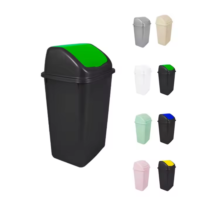 JARDIN202 - Cubo de Basura con Tapadera Basculante - 30/50 Litros - Ideal para Hogar y Oficina - 1
