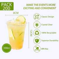Vasos de plastico desechables 330ml Vasos Reutilizables de plástico polipropileno Transparente ideal para fiestas y eventos surtidos de cantidad a elegir - details 0