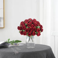 Ramo De Flores Artificiales Rosas Blancas De Seda Para Decoración De Fiesta Navidad Boda Jardín Exterior Sala De Estar Vaso Regalo Familiar - details 13