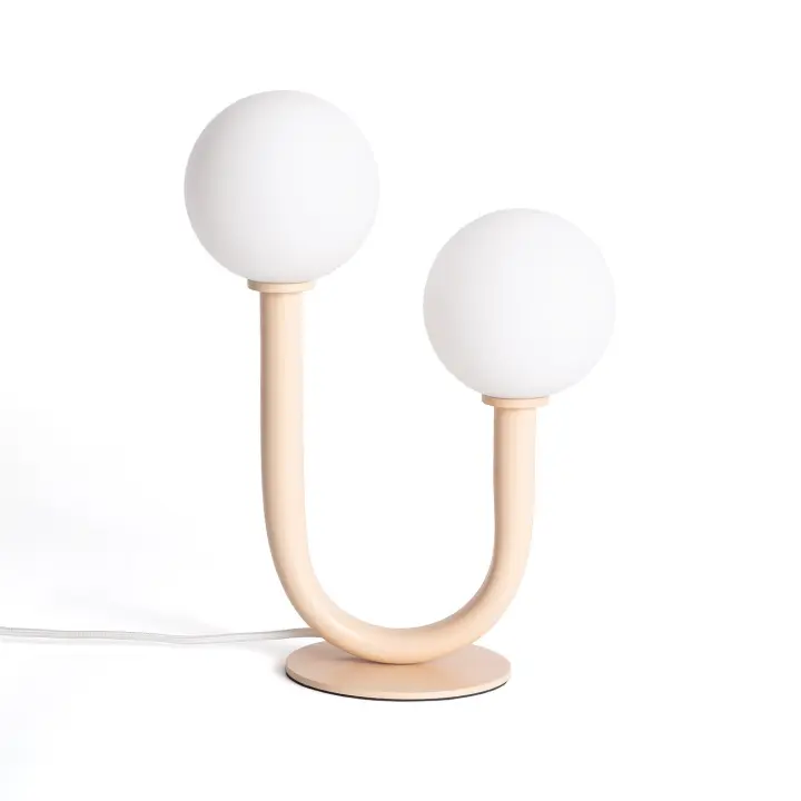 Ledkia Lámpara de Mesa Metal y Cristal Zeina Terracota - 1