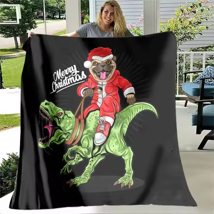 Manta De Ternura Con Diseño De Perro Dachshund Husky Unicornio Y Tyrannosaurus Para Sala De Estar Y Dormitorio Poliéster Suave Y Colorido Para Todas Las Estaciones - 1