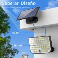 Luces Solares Exteriores 256 LED Con Sensor De Movimiento Iluminación De Seguridad IP65 Impermeable Para Exteriores Cable De 16.4 Pies - details 3