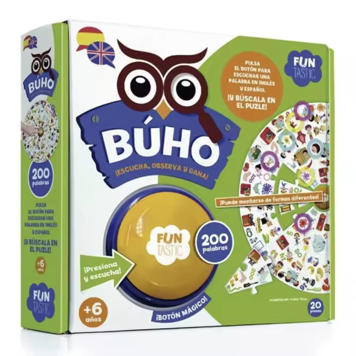 Imagiland - Búho Puzle Botón (200 Palabras), FUN009 - 1