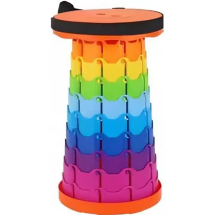 Taburete Plegable Portátil, Taburete Telescópico Ligero y Duradero para Actividades al Aire Libre como Viajes, Pesca, Senderismo y Camping (Multicolor) - 1