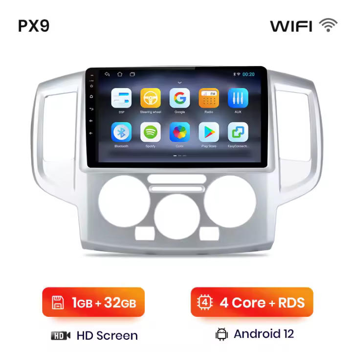 AWESAFE inalámbrico CarPlay Android Auto Radio para Nissan NV200 2009 2010 2011 2012 2013 2014 2015 2016 coche reproductor multimedia GPS 2 din autoradio volante controles RDS Bluetooth - 1