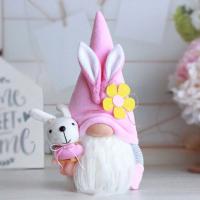 Muñeco De Pascua Sin Cara Con Pato Y Flores Muñeco De Tela Hecho a Mano Decoración Reutilizable Para El Hogar Regalo Para Niños Estilo Pastoral - details 2