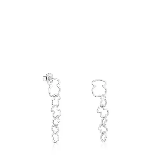 Pendientes largos de Plata Carrusel Oso 925S - 1