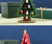Adorno Navideño De Árbol De Madera Miniatura Decoración De Escritorio Para Centro Comercial Suministros De Decoración Navideña - details 8