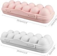 Caja para guardar huevos, 2 bandejas de plástico para huevos con tapa, contenedor apilable para huevos (12 celdas) - details 0