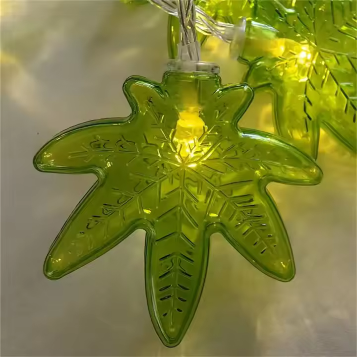 Cadena De Luces LED Verde De Hojas Y Grama 1.5M/3M Con Piloto Automático Para Decoración De Hogar Y Exterior Adecuada Para Dormitorio - 1