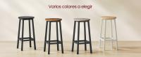 VASAGLE Taburete de Bar, Juego de 2, Sillas de Bar, Sillas de Cocina con Estructura de Metal, FÁcil Montaje, con ReposapiÉs, para Cocina, SalÓn, Comedor, MarrÓn RÚstico y Negro - details 2