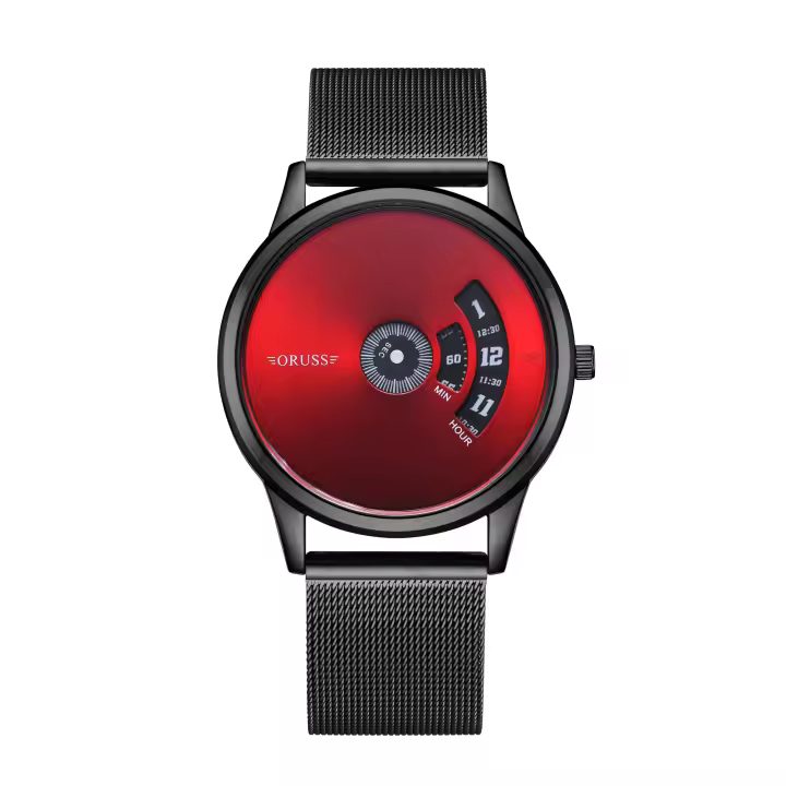 Reloj De Hombre Estudiante Moda Nueva Roja Duradero Y Bonito Reloj De Pulsera De Cuarzo Para Hombres Elegante Y Casual - 1