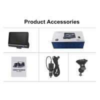 DVR De Coche 1080P Con 3 Cámara 4.0 Pulgadas Grabadora De Video Para Vehículos Cámara De Retrovisora Negra Bóx Con Sensor G Y Detección De Movimiento - details 9