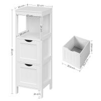 Armario para baño y almacenaje blanco, estantería con 2 cajones, diseño clásico, para organizar tu hogar - details 6