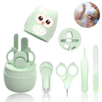 Kit de uñas para bebé, kit de manicura y pedicura con un bonito estuche con forma de búho. Cortaúñas, tijeras, lima y pinzas para recién nacidos, bebés y niños pequeños. - details 0