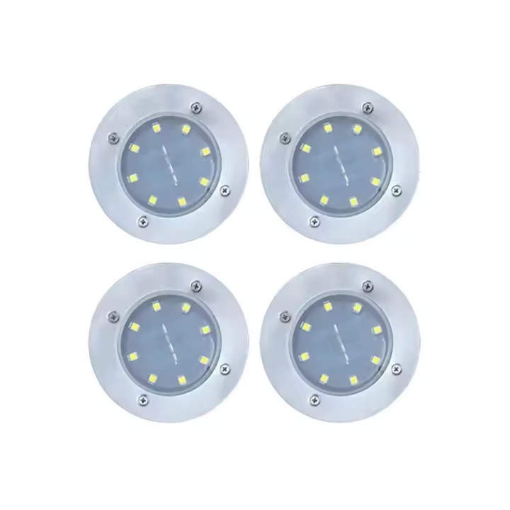4PCS Lámpara Solar LED Para Jardín Impermeable 4LED/8LED Decoración De Césped Luz Subterránea Para Terraza Patio Estilo Contemporáneo - 1