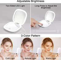 Espejo compacto, Espejo de viaje Iluminado con augmentation, de doble cara, regulable, portátil, Cabe En carteras y bolsillos, recargable por USB - details 5