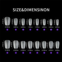 PINPAI 420PCS Uñas Postizas De Gel Mate Almendro Coffin T Forma Cubiertas Completas Falsas Uñas Capullos De Gel Artificial Suave Tamaño M 15 Tamaños Diferentes - details 8