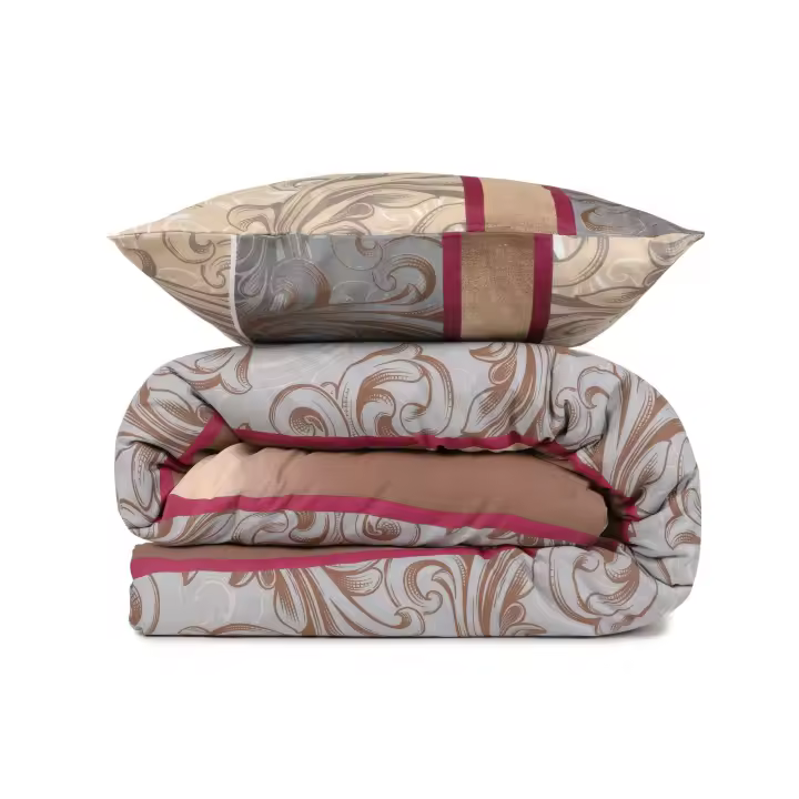 Wellhome Juego de Ropa de Cama Funda Nórdica 240x220 Cm Crema Beige Gris Rojo Blanco - Suavidad y Comodidad - 1