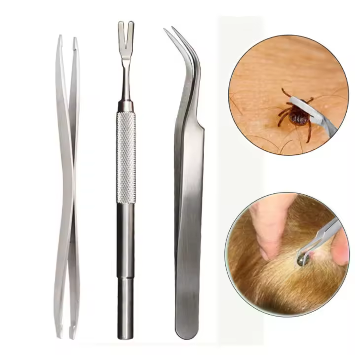 Juego De Pinzas Y Herramientas Para Rascado De Acero Inoxidable Para Perros Y Gatos Eliminador De Pulgas Y Pulgas Suministros De Peluquería Para Mascotas - 1