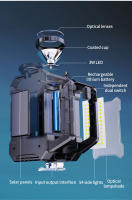 Lámpara Portátil Solar Con Batería Recargable Luz Fuerte De Buscaminas Y Luz Lateral COB Para Exteriores Fuente De Energía Solar - details 2