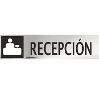 Banner - Señal adhesiva Recepcion Acero inoxidable 5x20 cm