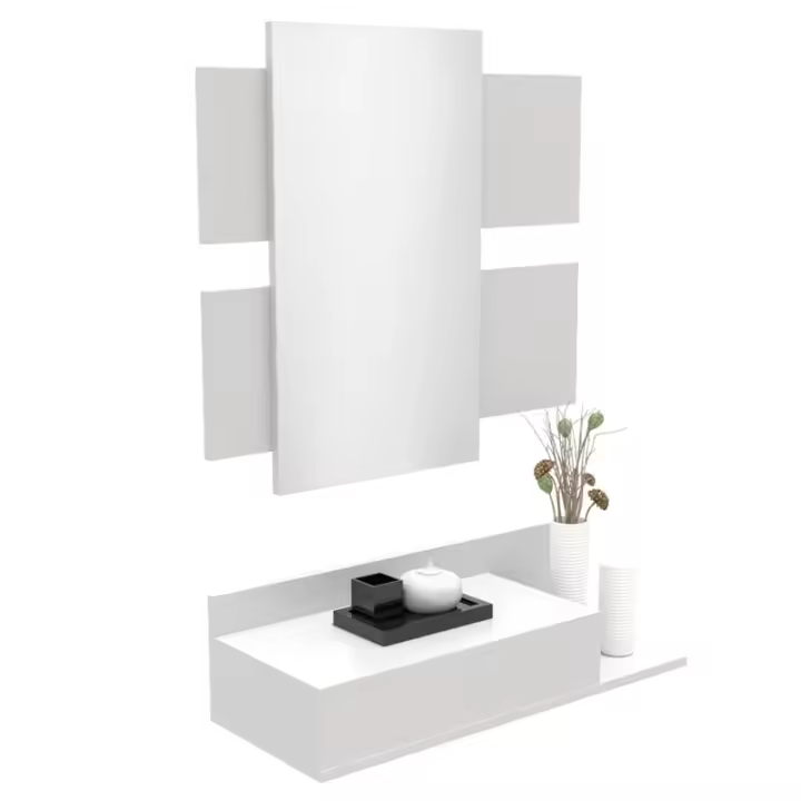DORMIDAN- Recibidor con Espejo MOD2, Mueble de Entrada, cajón y balda en Dos Alturas - 1